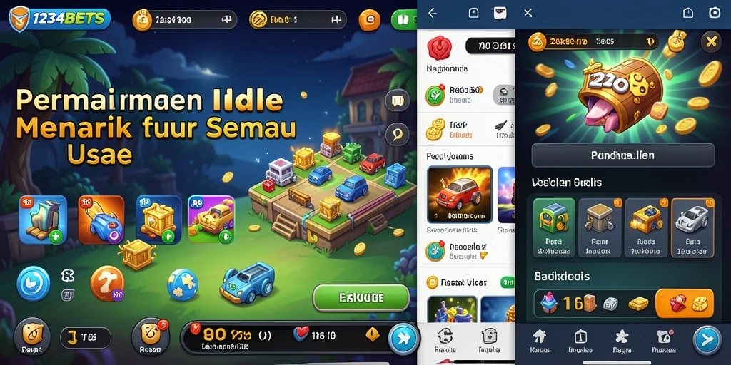 Tampilan gameplay <strong>1234BETS</strong> menampilkan aksi Idle yang seru dan strategis.