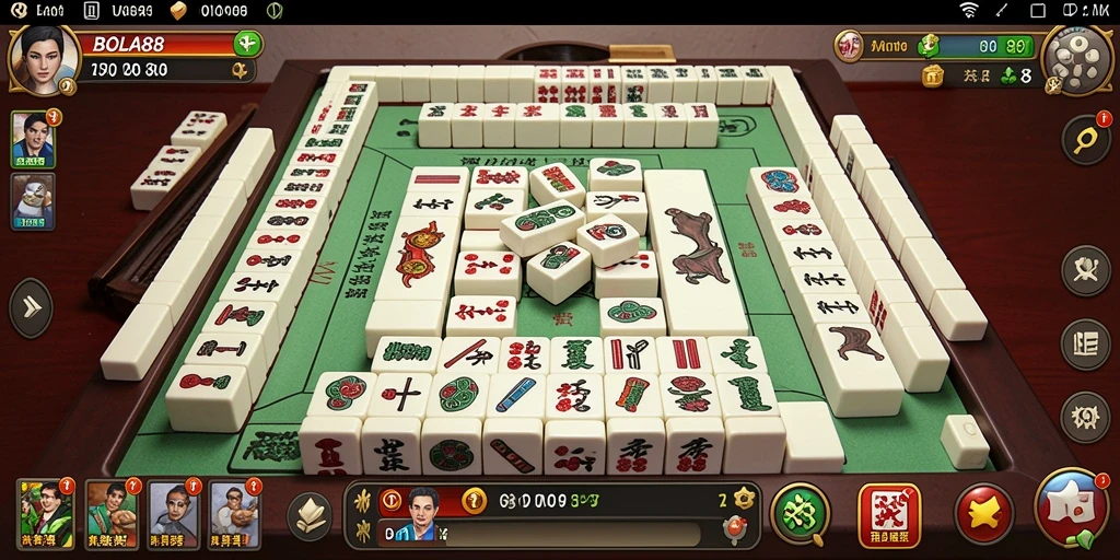 Tampilan gameplay Mahjong dari BOLA88 yang seru dan interaktif.