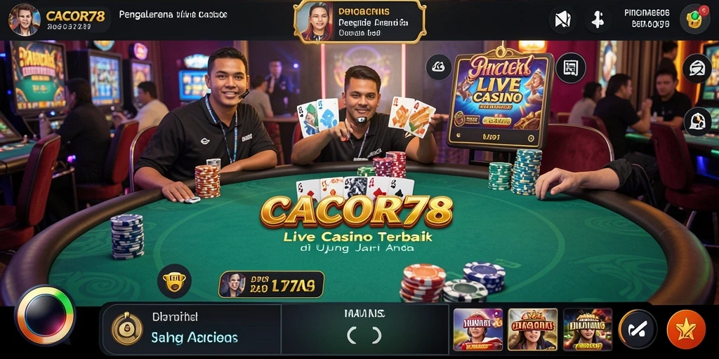 Tampilan antarmuka gameplay Live Casino yang menarik dan interaktif.