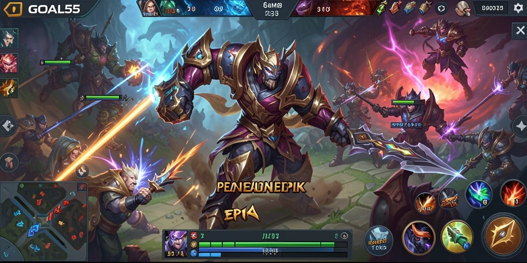 Gameplay seru dalam pertempuran strategi MOBA.