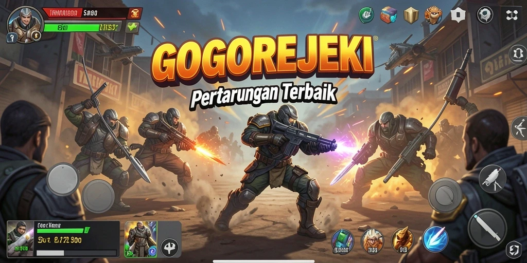 Tangkapan layar gameplay GOGOREJEKI yang penuh aksi pertarungan.