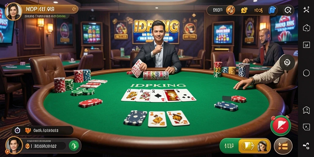 Screenshot IDPKING menampilkan aksi poker yang seru dan mendebarkan.
