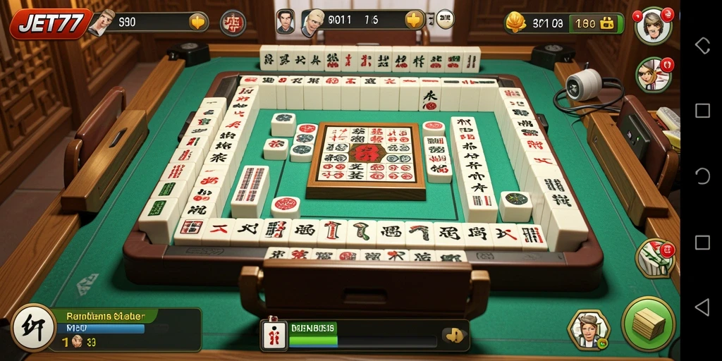 Screenshot JET77 menampilkan gameplay Mahjong yang seru dan interaktif.