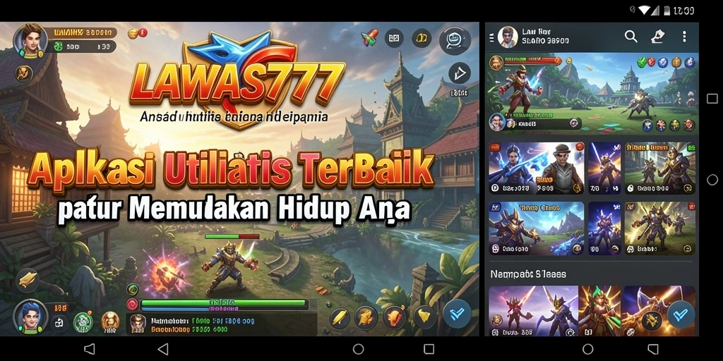 Tampilan utama LAWAS777 dengan fitur utilitas lengkap.