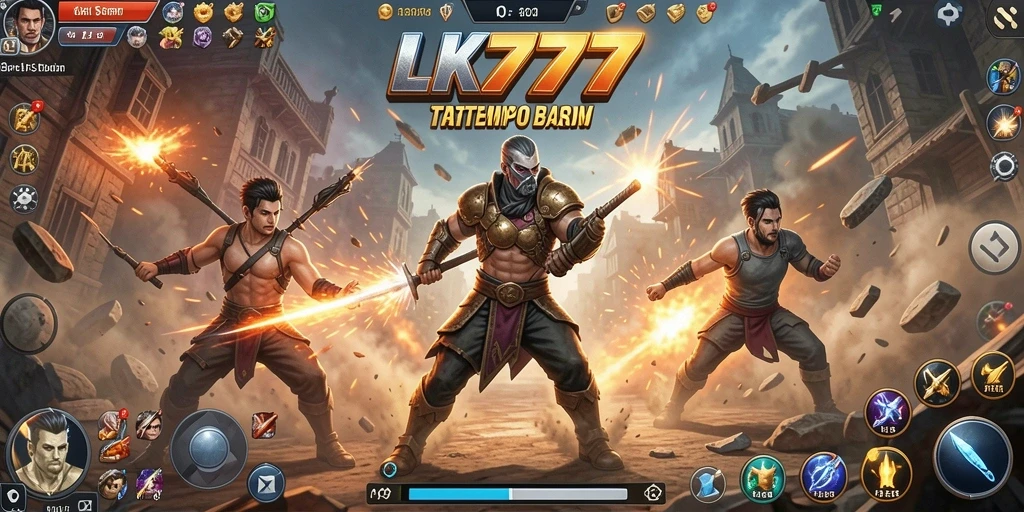 Gameplay LK777 menampilkan aksi pertempuran yang intens dan mendebarkan.