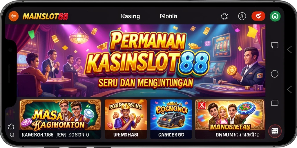 Screenshot utama gameplay Kasino MAINSLOT88 yang menampilkan berbagai slot menarik.