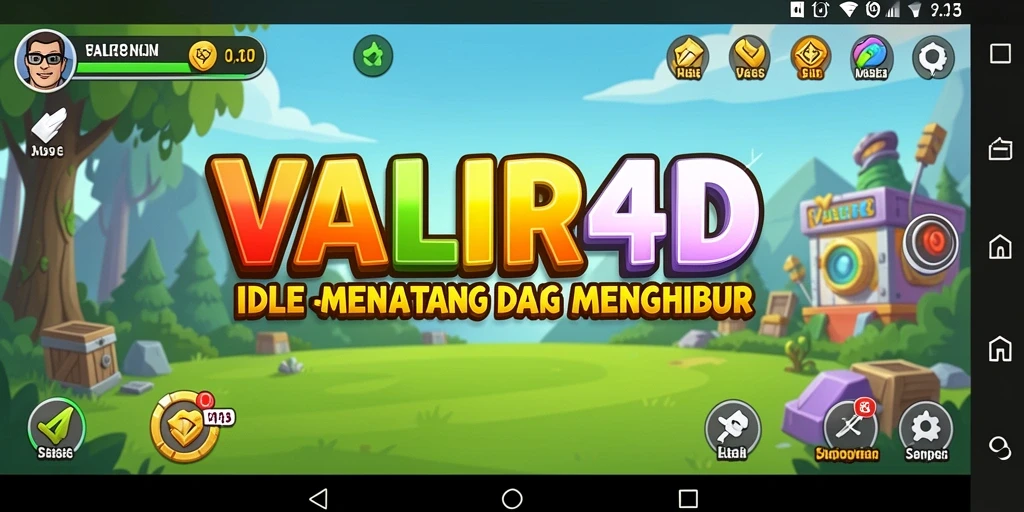 Screenshot gameplay VALIR4D yang menunjukkan karakter menjalani petualangan Idle.