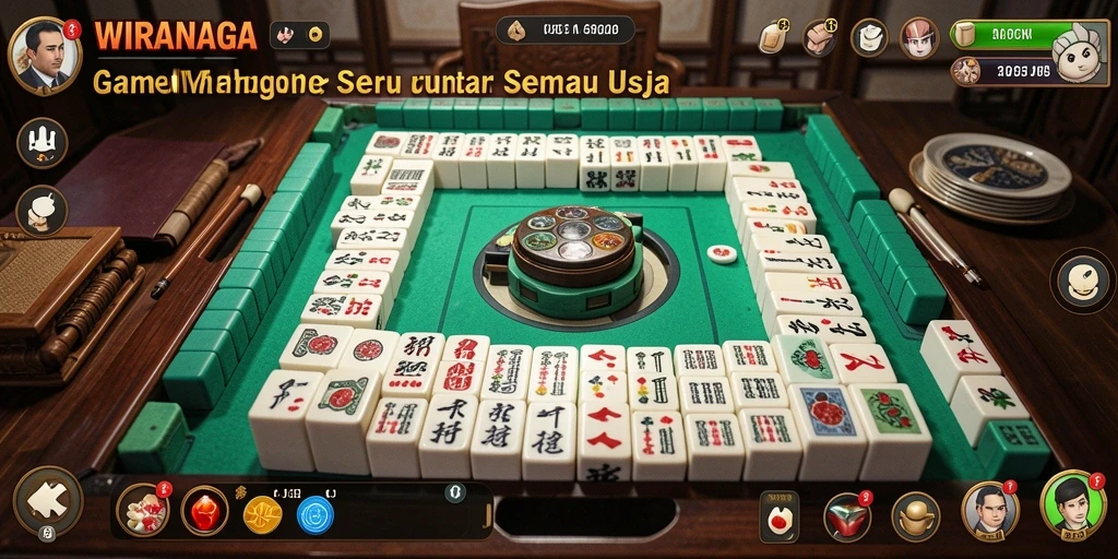 Screenshot gameplay WIRANAGA menunjukkan tantangan Mahjong yang seru.