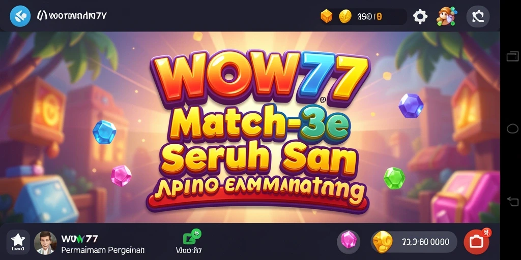Screenshot gameplay WOW77 yang menampilkan aksi Match-3 yang seru.